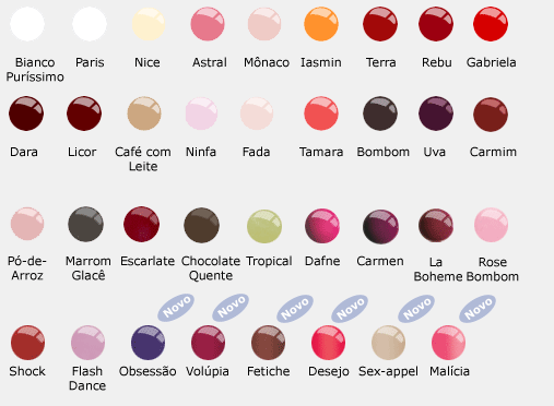 esmalte risque cores