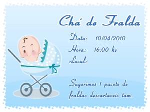 Convites simples Chá de Bebê