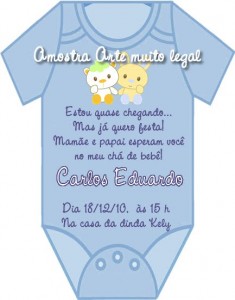 Convites simples Chá de Bebê