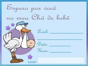 Convites simples Chá de Bebê