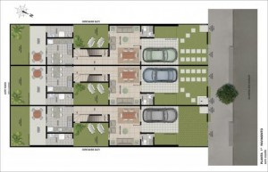 Plantas de Casas Térreas Geminadas