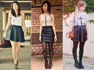 Saias de Couro Inverno 2013