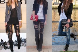 Calças Jeans Rasgadas e Desfiadas