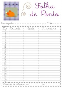 Folha de Ponto para Imprimir