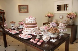 Mesa para chá de casamento