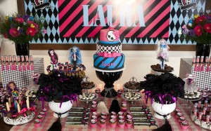 decoracao monster high simples para festa infantil