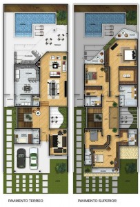 planta de sobrado 3 quartos