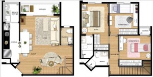 projeto sobrado moderno 3 quartos