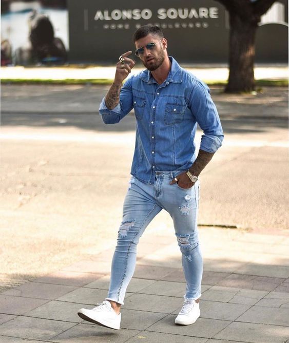 Camisas Jeans Masculinas Moda 2022