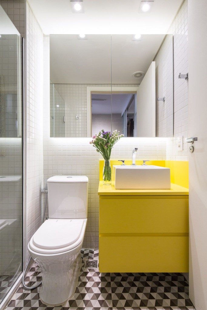 banheiros coloridos tons de amarelo