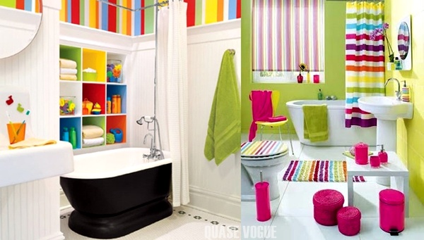fotos de banheiros coloridos